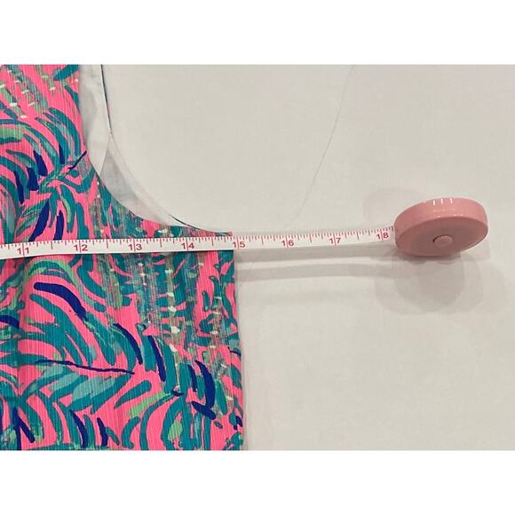 Lilly Pulitzer Girls Mini Mila Shift Dress, Blue, Pink, Tropical, Size 12 - Picture 12 of 13